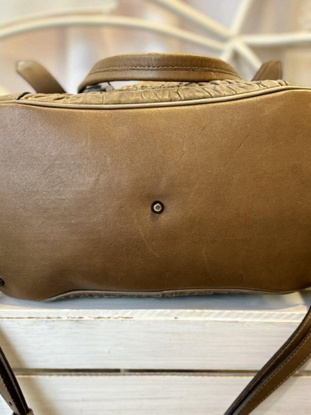 Burberry Pleated Leather Lowry Tote - Picture 8 of 9